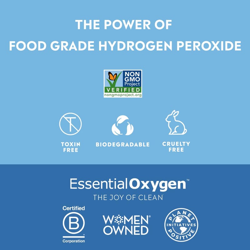 Essential Oxygen Food Grade Hydrogen Peroxide, Natural Cleaner, 3% USP, White, 16 Ounce - Image 2