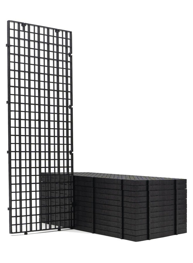 LINLAN Pack of 12 Plastic Aquarium Grids, 15 x 30 cm, Aquarium Divider for Insulation, DIY Filtration and Aquascaping (Black, without Accessories) - Image 1