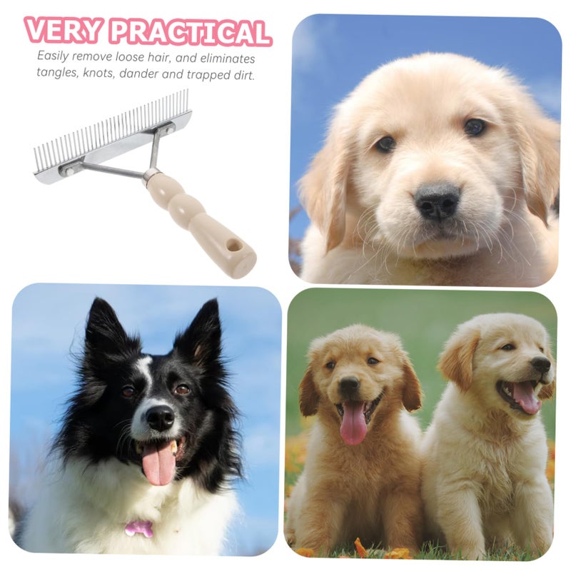 Pet Hair Removal Brush For Dogs Cats Efficient Shedding Grooming Tool With Ergonomic Handle - Image 3