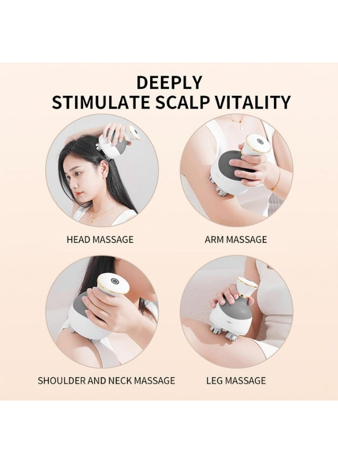 Rechargeable Deep Kneading Scalp Massager - 3D Head Massager B27 - Portable Hair Scratcher with 3 Modes, Waterproof Design & USB Charging