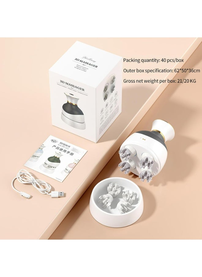 Generic Rechargeable Deep Kneading Scalp Massager - 3D Head Massager B27 - Portable Hair Scratcher with 3 Modes, Waterproof Design & USB Charging  - Image 2
