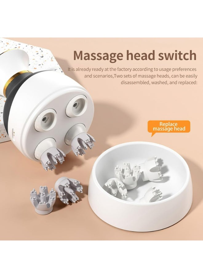 Rechargeable Deep Kneading Scalp Massager - 3D Head Massager B27 - Portable Hair Scratcher with 3 Modes, Waterproof Design & USB Charging