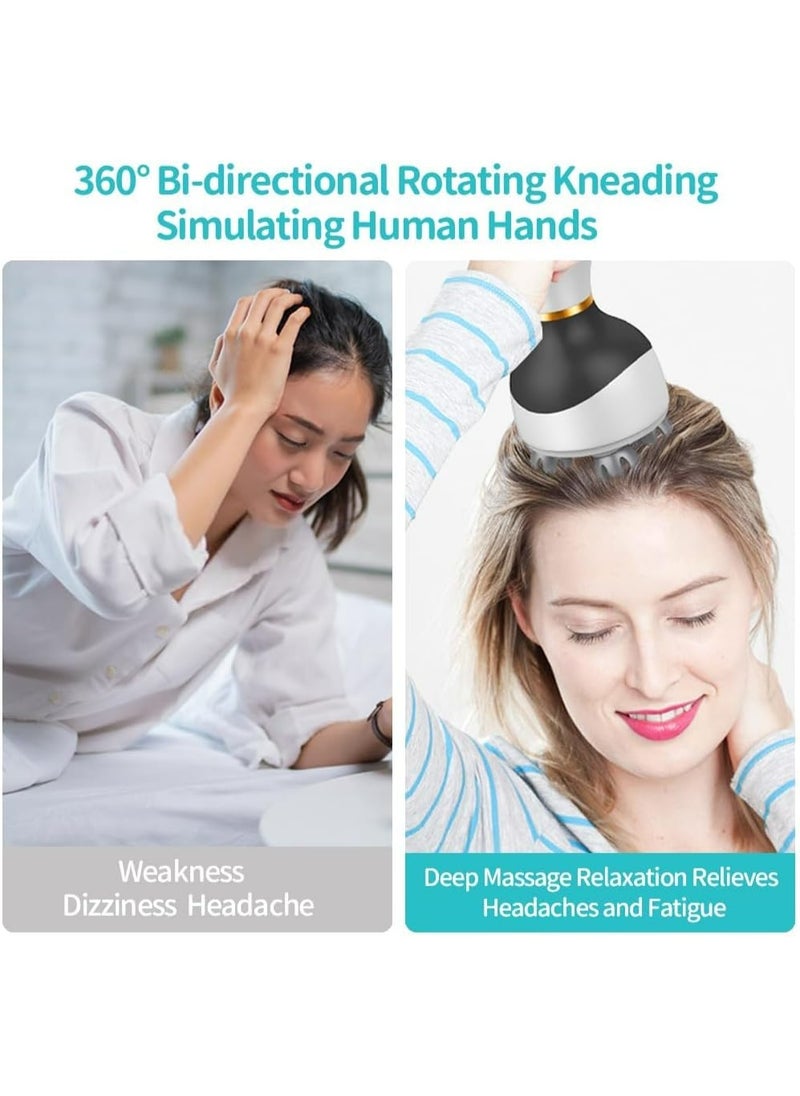 Rechargeable Deep Kneading Scalp Massager - 3D Head Massager B27 - Portable Hair Scratcher with 3 Modes, Waterproof Design & USB Charging