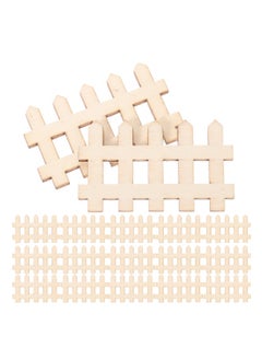 Generic 100 Pcs Miniature Picket Fence Ornaments, 4.9 x 3 cm Wooden Decorative Fences for Fairy Gardens, Toy Rooms, Lawn Edges, Household Crafts  - Image 1