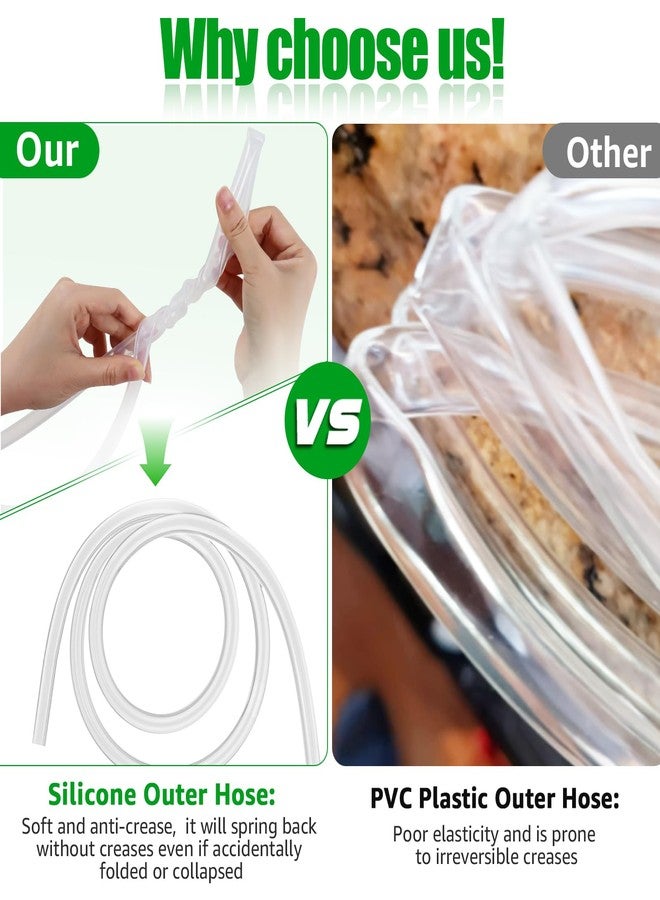 Dbgogo 14” Mini Auto Siphon - 3/8”Racking Cane, Homebrew Beer Wine Siphon Pump with 5.5FT Silicone Tubing Auto Siphon Clamp Efffortless Bottling Fermentation Siphoning Kombucha Mead Wine Making Kit - Image 4