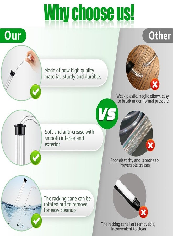 Dbgogo 14” Mini Auto Siphon - 3/8”Racking Cane, Homebrew Beer Wine Siphon Pump with 5.5FT Silicone Tubing Auto Siphon Clamp Efffortless Bottling Fermentation Siphoning Kombucha Mead Wine Making Kit - Image 3