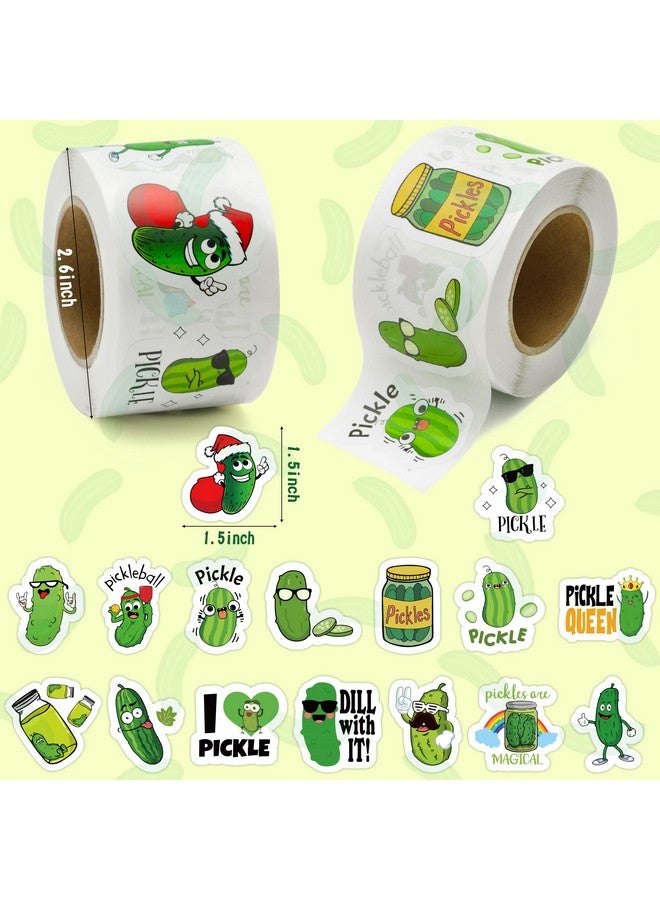 BeYumi 1000Pcs Christmas Pickle Cartoon Stickers For Kids In 2 Rolls Funny Graphic Aesthetics Cucumber Stickers Waterproof Vinyl Decal For Laptop Bottle Phone Skateboard Luggage Party Decor Gift Teens - Image 2