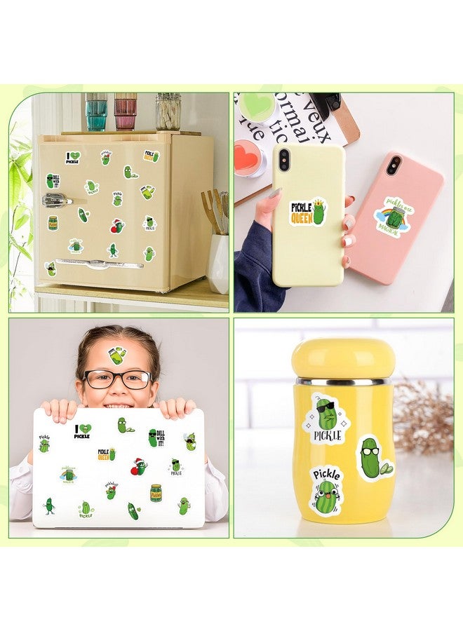 BeYumi 1000Pcs Christmas Pickle Cartoon Stickers For Kids In 2 Rolls Funny Graphic Aesthetics Cucumber Stickers Waterproof Vinyl Decal For Laptop Bottle Phone Skateboard Luggage Party Decor Gift Teens - Image 5