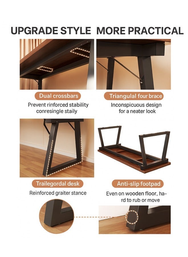 NKX Durable Rectangular Computer Desk – Home Office Study Table, Gaming Workstation, Simple PC Desk for Bedroom 100 cm - Image 3