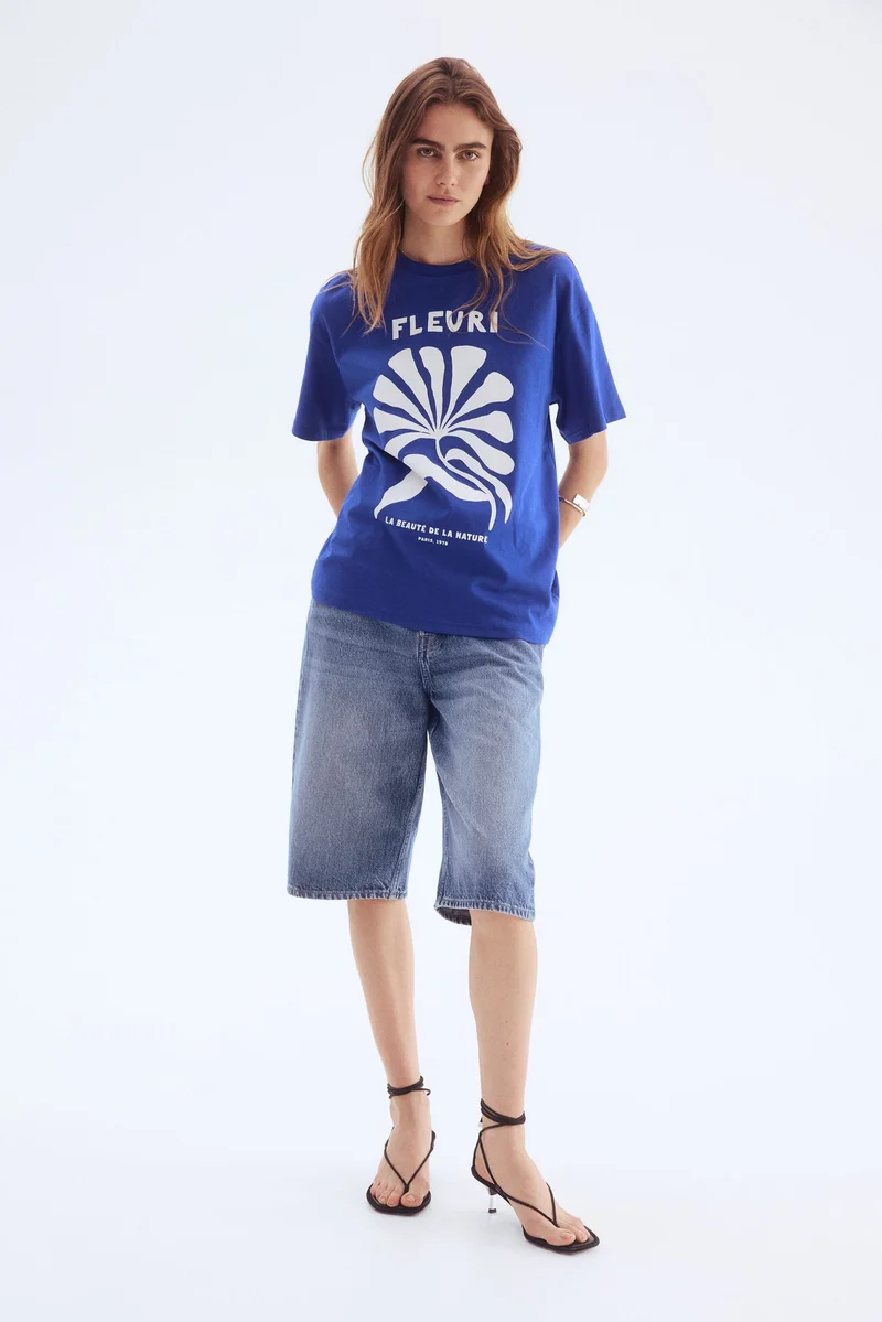 اتش اند ام تي-شيرت بقصّة فضفاضة