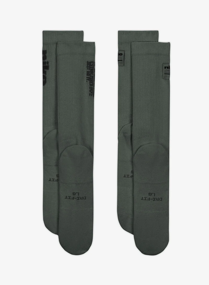 Nike 2 Pack Everyday Elevated Multi Graphic Crew Socks