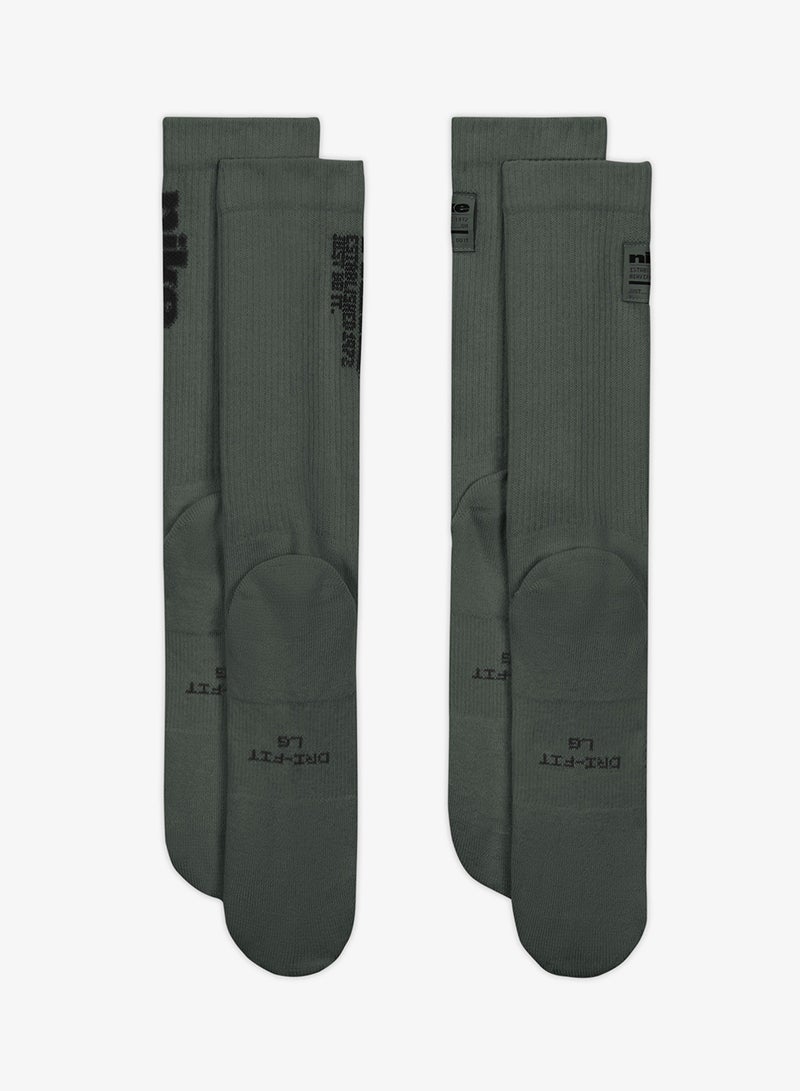Nike 2 Pack Everyday Elevated Multi Graphic Crew Socks - Image 2