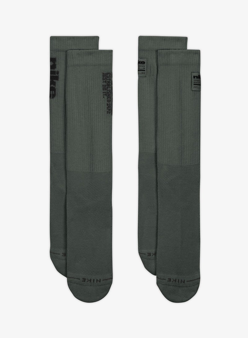 Nike 2 Pack Everyday Elevated Multi Graphic Crew Socks - Image 1