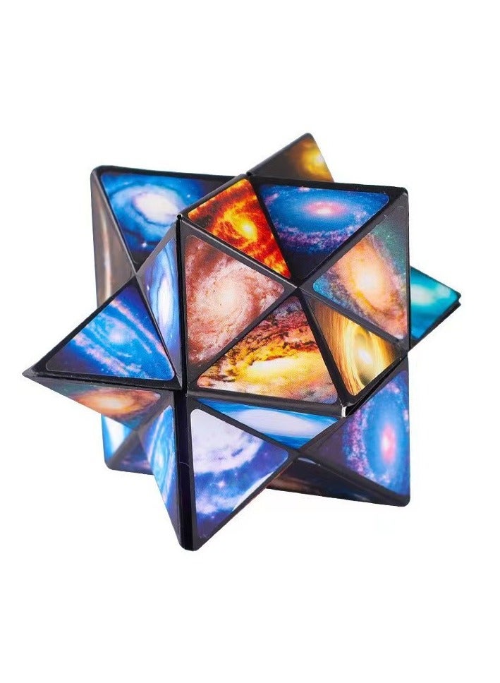 SARAQITA Star Sky Magic Cube - 3D Puzzle Cube Puzzle - Magic Cube Stress Relief Toy 2-in-1  for Kids and Adults - Image 1