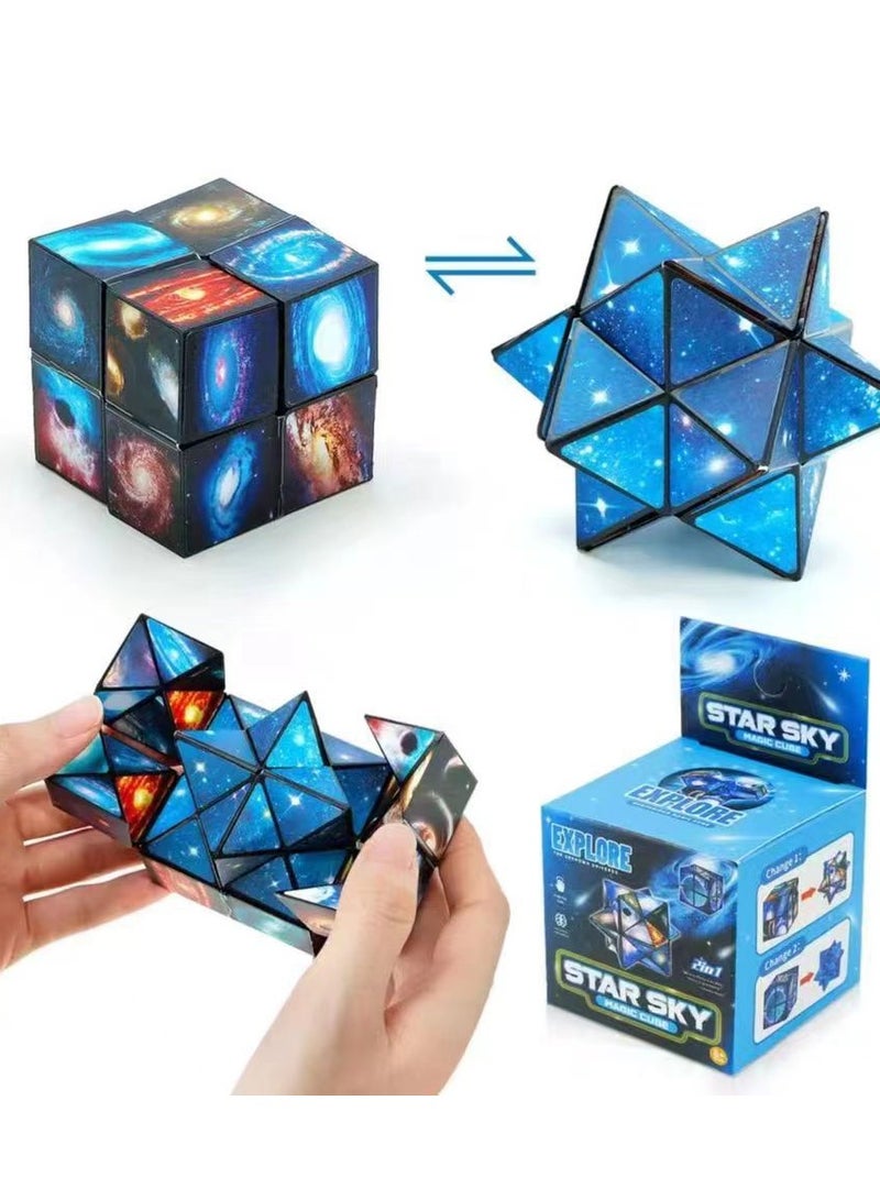 SARAQITA Star Sky Magic Cube - 3D Puzzle Cube Puzzle - Magic Cube Stress Relief Toy 2-in-1  for Kids and Adults - Image 2