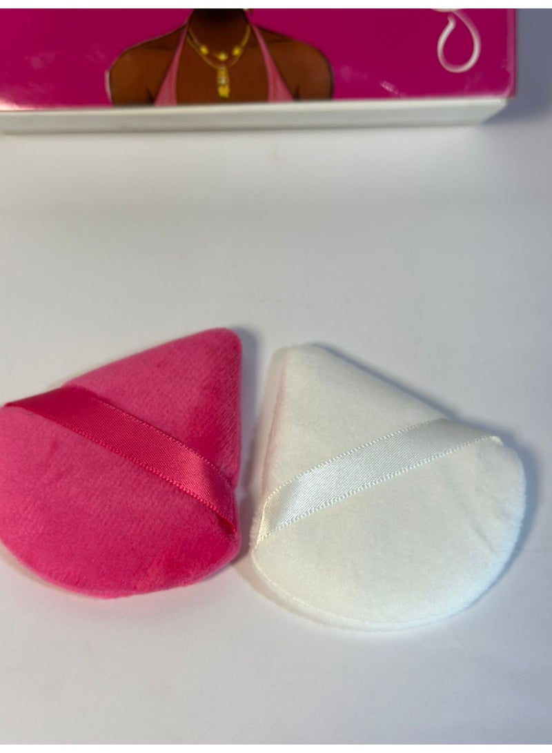 Makeup sponge for powder, foundation, blush, and face makeup -2 pieces, multi-colored - Image 1