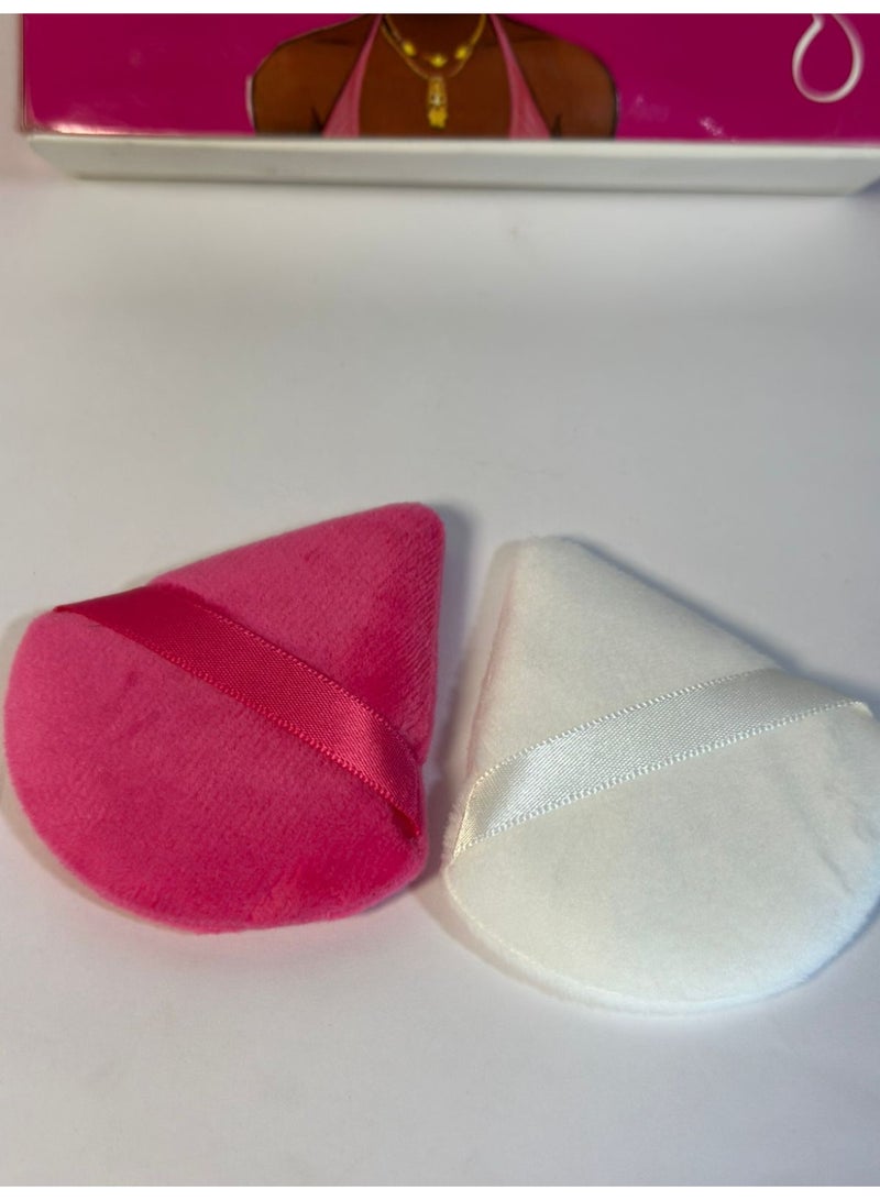 Makeup sponge for powder, foundation, blush, and face makeup -2 pieces, multi-colored - Image 3