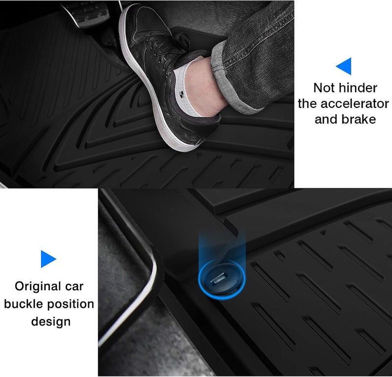KUST Custom Fit All Weather Floor Mats for 2021-2024 KIA K5 and 2020-2024 Hyundai Sonata - Image 4