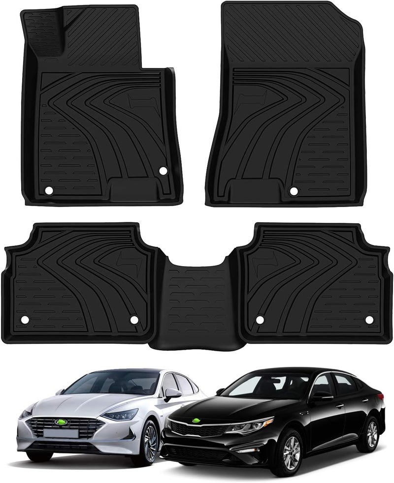 KUST Custom Fit All Weather Floor Mats for 2021-2024 KIA K5 and 2020-2024 Hyundai Sonata - Image 1