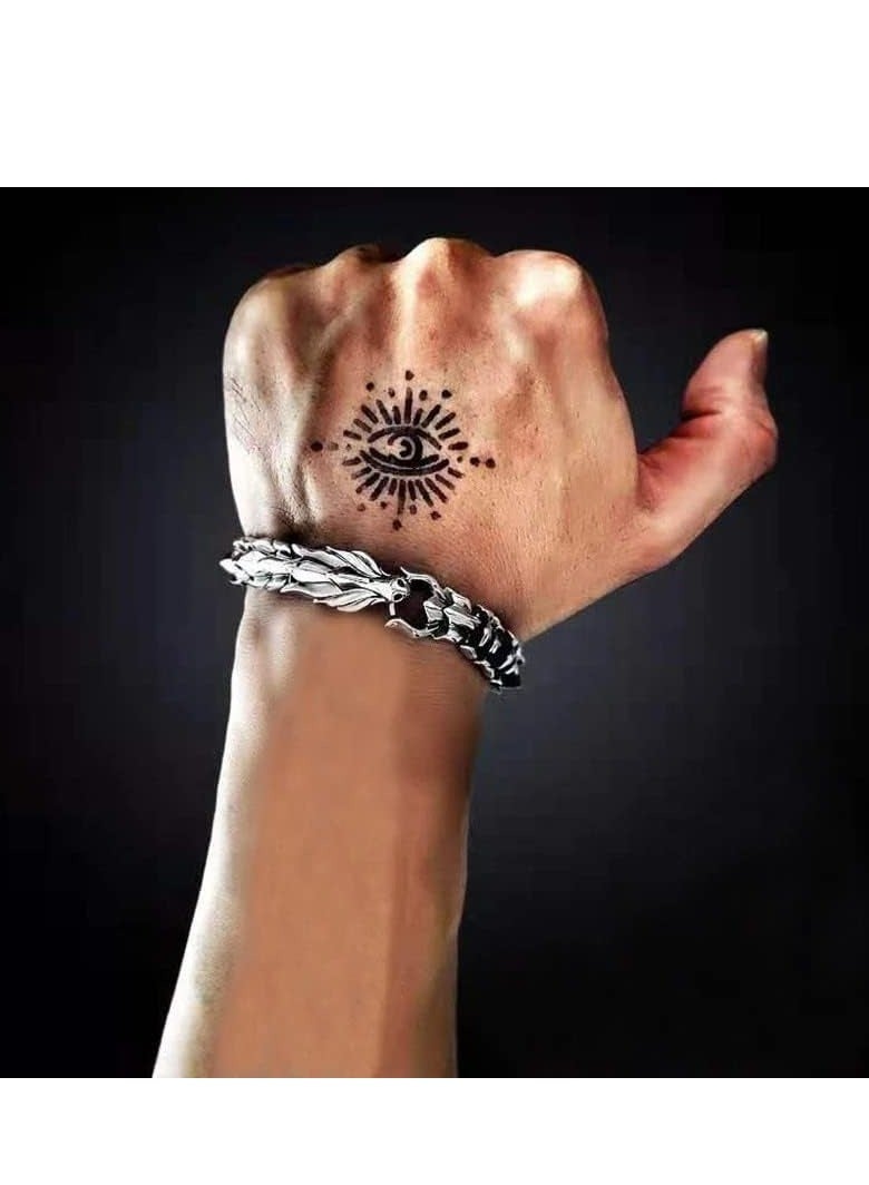 أوزيغالور سلسلة أساور التنين من الفضة والذهب، سوار التنين للرجال - Image 4