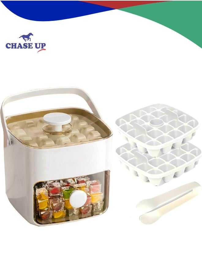 Chase Up Ice Cube Tray Mold with Lid and Bin, Ice Cubes Maker with 2 Trays & Ice Clamp & Ice Storage Bin, Easy Release Ice Mould Trays for Food, Whiskey, Cocktail, Soda & Camping, BPA Free  - Image 1
