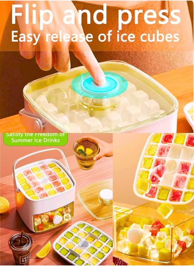 Chase Up Ice Cube Tray Mold with Lid and Bin, Ice Cubes Maker with 2 Trays & Ice Clamp & Ice Storage Bin, Easy Release Ice Mould Trays for Food, Whiskey, Cocktail, Soda & Camping, BPA Free  - Image 2