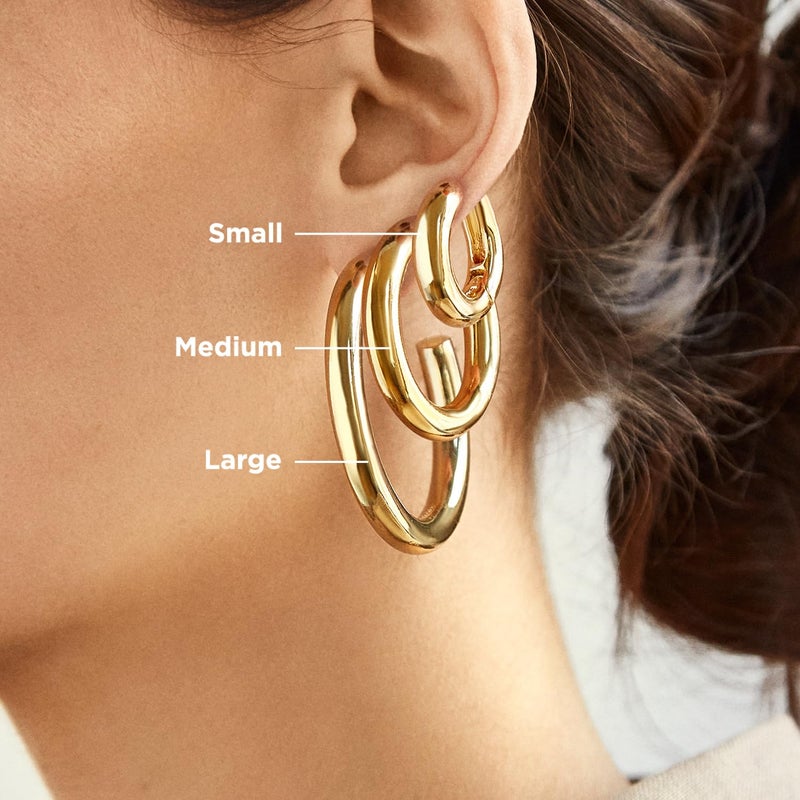 BaubleBar Disney Mickey Mouse Outline Gold-Plated Hoop Earrings - Simple Mickey Mouse Silhouette Hoop Earrings, Gold-Plated Earrings for Women, Disney Jewelry and Accessories, Womenâ€™s Fashion Jewelry - Image 2
