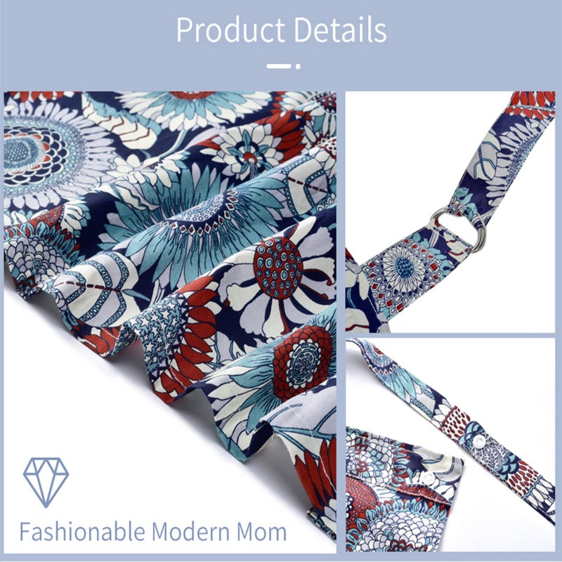 Insular Nursing Cover for Breastfeeding, Infant Feeding Cover Breathable Cotton Privacy Breastfeeding Apron, Black Wave) - Image 4