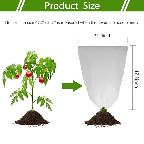 LYDTICK 8 Pack Plant Covers Freeze Protection for Winter 472315 Frost Cloths for Outdoor Plants Cold Weather Blankets with Drawstrings - Image 3