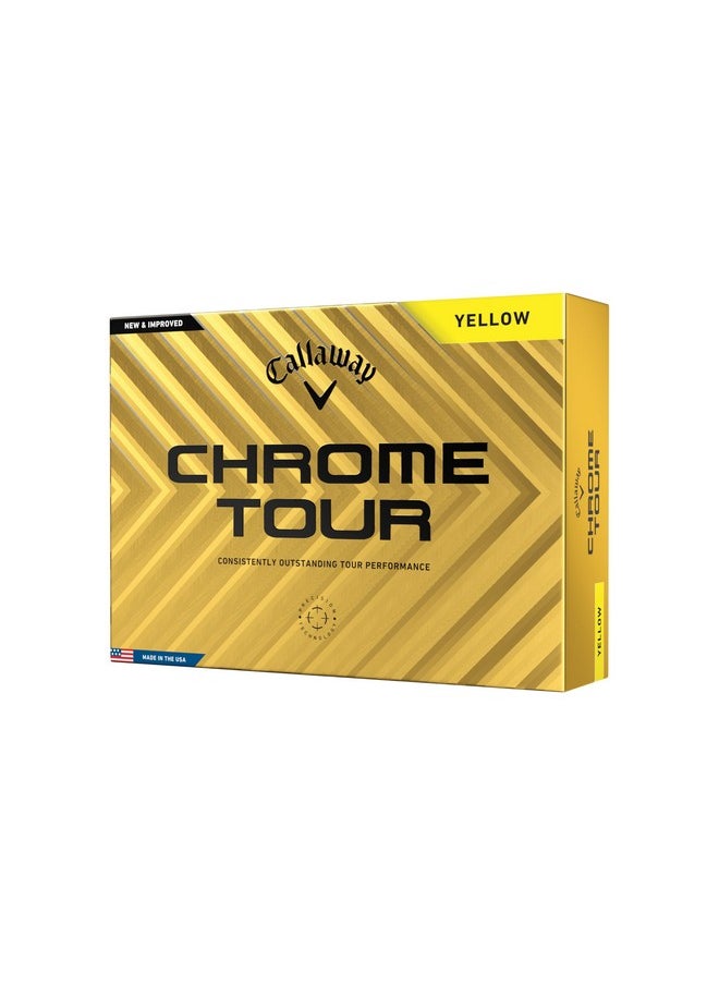 Callaway - Golf Chrome Tour Golf Balls (Standard, Yellow) - Image 1