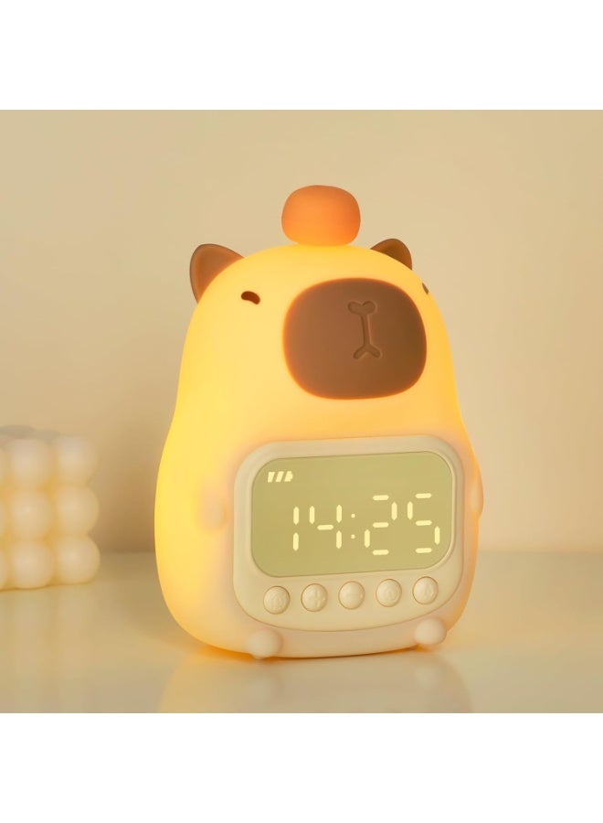 ساعة منبه على شكل كابيبارا مع ضوء ليلي - Image 1