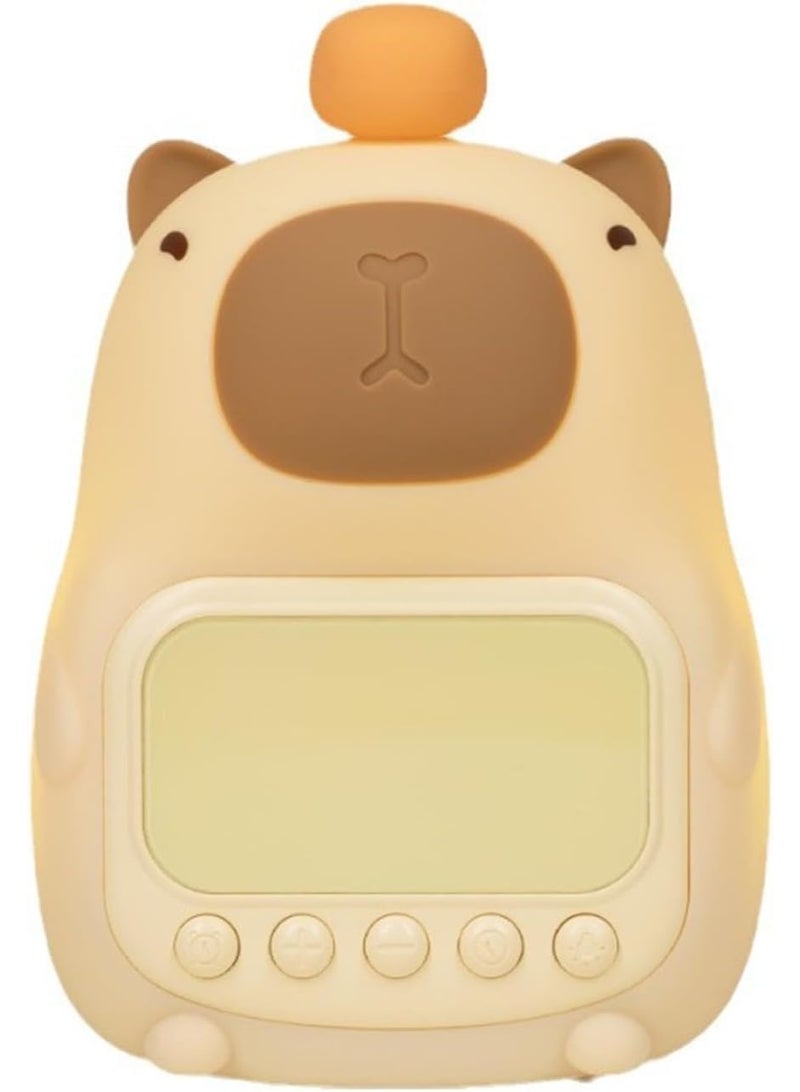 ساعة منبه على شكل كابيبارا مع ضوء ليلي - Image 2