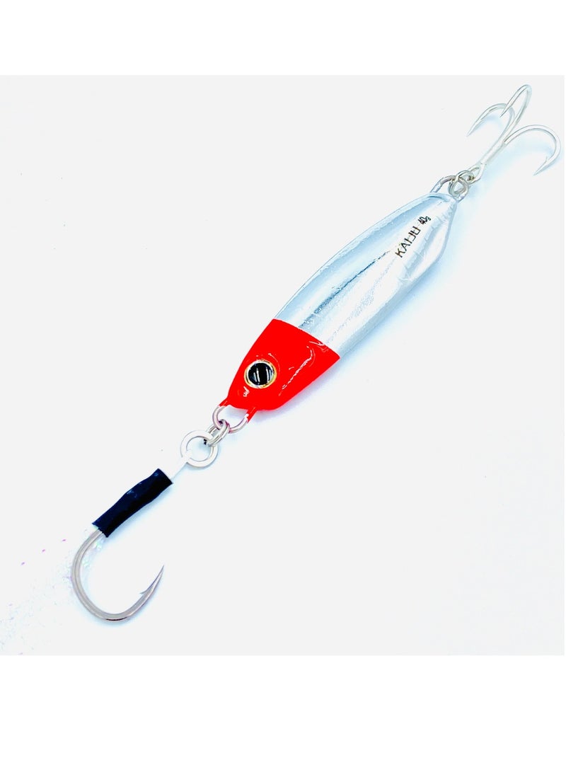 oakura Kaiju Jig Red Head, 60G Weights, Extra Sharp Bkk Hook, 10 Mesmerizing Colors - Lightweight Gear For Epic Fishing Adventures - Image 1