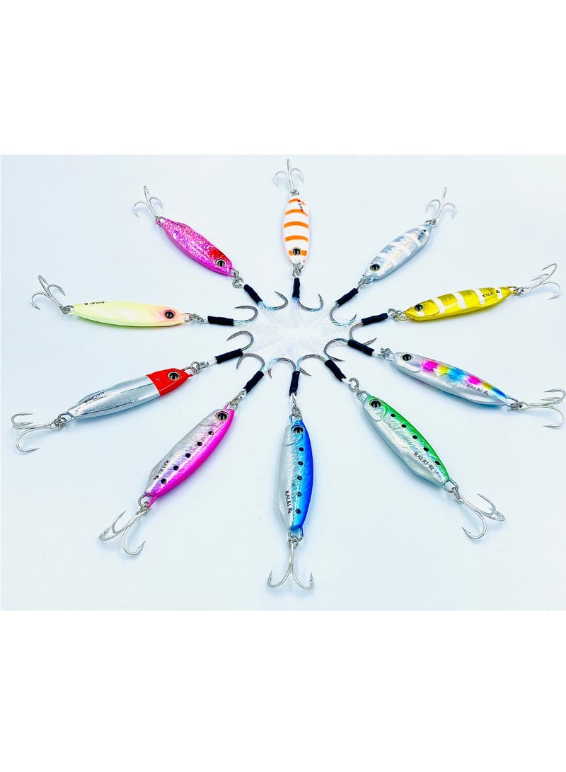 oakura Kaiju Jig Red Head, 60G Weights, Extra Sharp Bkk Hook, 10 Mesmerizing Colors - Lightweight Gear For Epic Fishing Adventures - Image 2