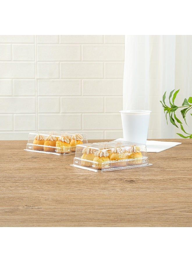Restaurantware 6 x 4.5 x 2 Inch Disposable Cupcake Containers, 100 High Dome Cupcake Holders - 6 Compartments, With Lids, Clear Plastic Cupcake Carriers, Cupcake Trays For Muffins or Fruit Cups,  - Image 4