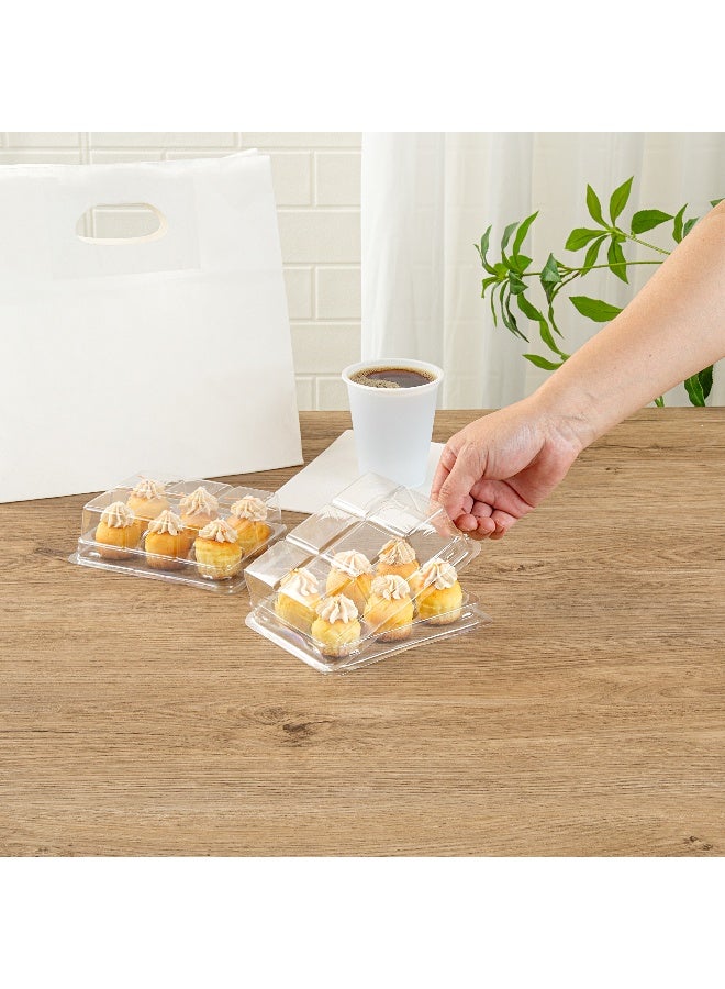 Restaurantware 6 x 4.5 x 2 Inch Disposable Cupcake Containers, 100 High Dome Cupcake Holders - 6 Compartments, With Lids, Clear Plastic Cupcake Carriers, Cupcake Trays For Muffins or Fruit Cups,  - Image 5