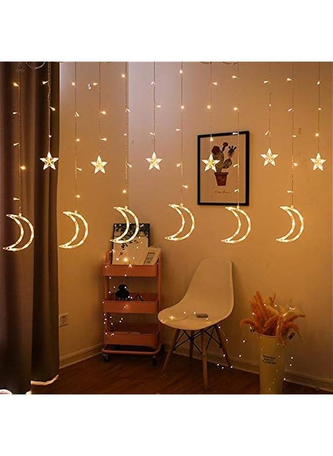 Arabest Ramadan Star and Moon String Lights with Remote - 138 LED Warm White Fairy Lights for Bedroom, Wall, Wedding, Party Decor.  - Image 3