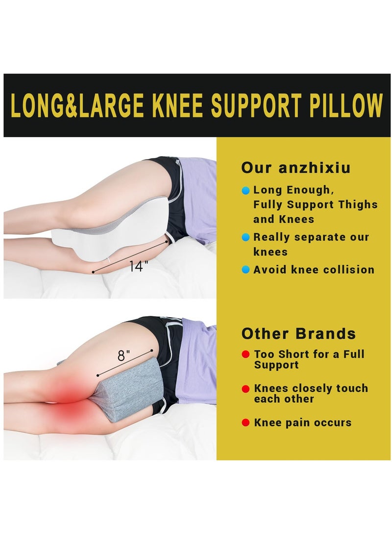 XiuWoo Portable Ergonomic Semicircle Round Shape Knee Pillow, Leg Pillows for Side Sleepers Separates the Knees for Promote Sleeping (L Size） - Image 2