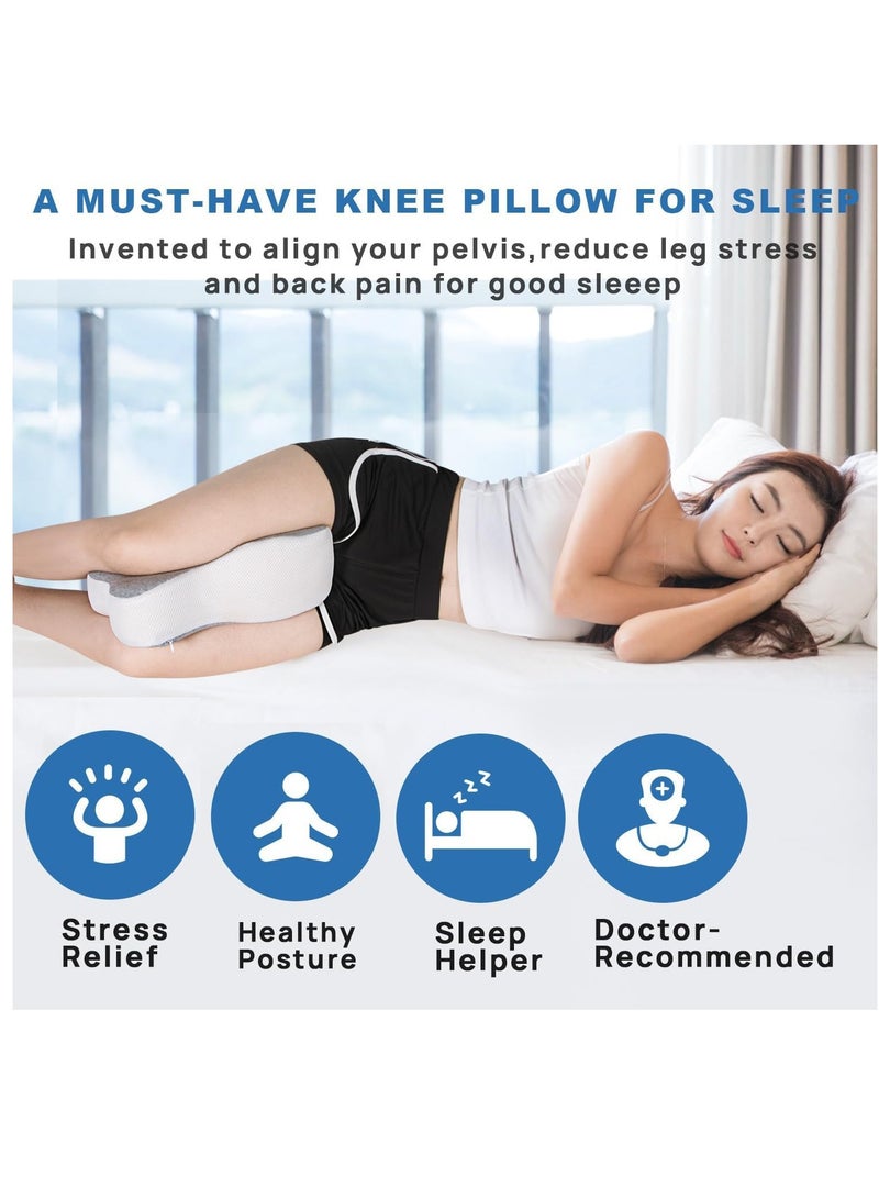XiuWoo Portable Ergonomic Semicircle Round Shape Knee Pillow, Leg Pillows for Side Sleepers Separates the Knees for Promote Sleeping (L Size） - Image 4