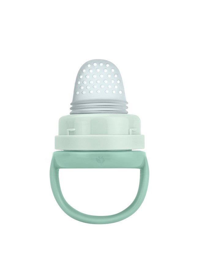 Green Sprouts® Silicone & Sprout Ware® First Foods Feeder, 6mo+, Plant-plastic, Platinum-cured Silicone, Sterilizer Safe, Grows with Baby, Tested for Hormones - Sage - Image 1