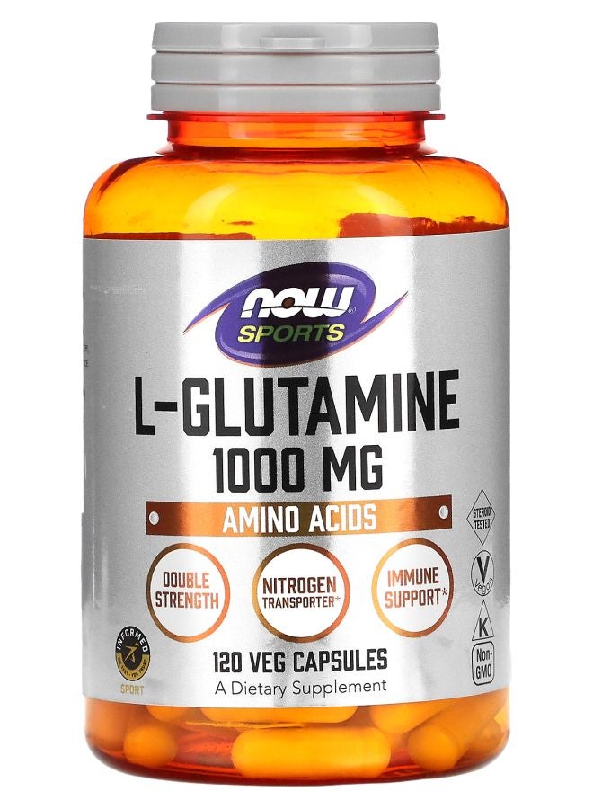 now Sports L-Glutamine Double Strength 1000 mg 120 Veg Capsules