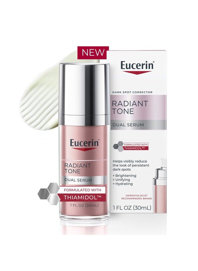 Eucerin سيروم توهج مزدوج مصحح للبقع الداكنة، سيروم للبقع الداكنة مع ثياميدول وحمض الهيالورونيك، يساعد في تقليل مظهر البقع الداكنة المستمرة، زجاجة سعة 1 أونصة سائلة - Image 1