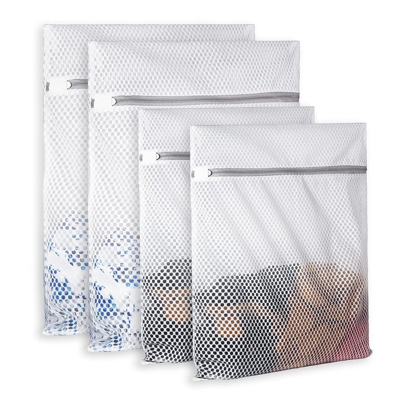 SUERIV Extra Large Honeycomb Mesh Laundry Bag125Gsm Net Fabric Durable And Reusable Delicate Wash BagTravel Organization Bag For LingerieClothesJeansBath TowelSock Set Of 42L2Xl White - Image 1