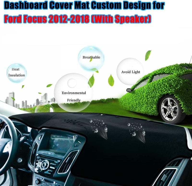 YOFAMO Dashboard Cover Mat for Ford Focus 2012-2018 (With Speaker) - Anti-Skid Protector - Image 3