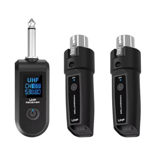 Softline Pro UHF XLR Adapter System Wireless Microphone Transmitter Receiver for Dynamic Microphone Guitar Audio Mixer PA System (SP DWT002 MIC) - Dual - Image 1