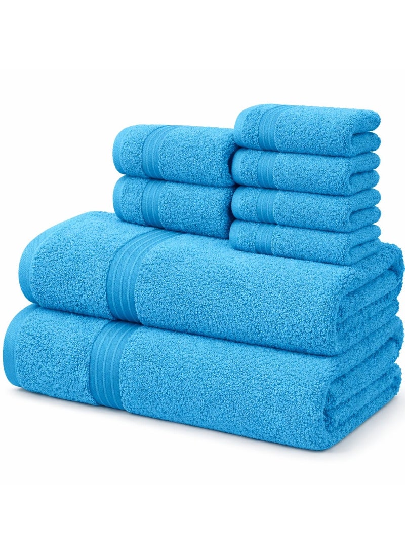 Bliss Casa - 8 Pieces Towel Set - 2 Bath Towels, 2 Hand Towels, and 4 Washcloths, 600 GSM Ring Spun Cotton Highly Absorbent Towels for Bathroom, Shower Towel - Image 3