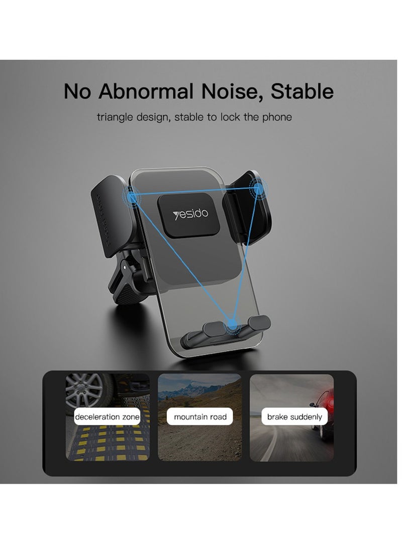 Yesido C163 Hot Air Vent Phone Holder Transparent Air Vent Mobile Phone Holder Black - Image 3