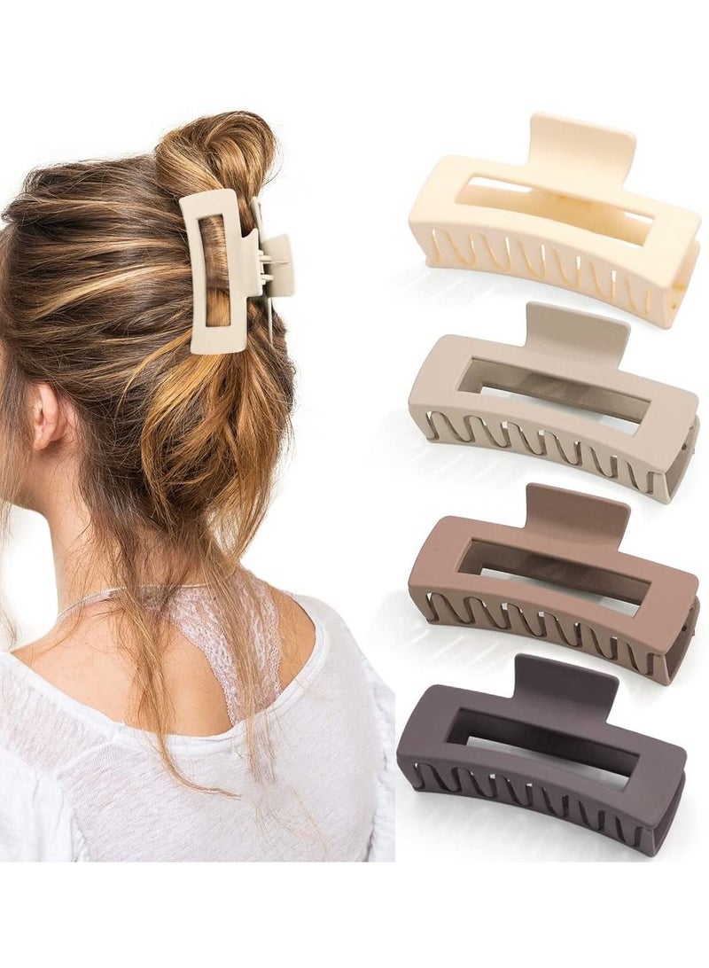ORiTi Hair Claw Clips 4 PCS, Hair Clips for Thick Hair Acrylic Rectangular Jaw Clips Big Hair Clips Gifts for Women Girls - Image 1