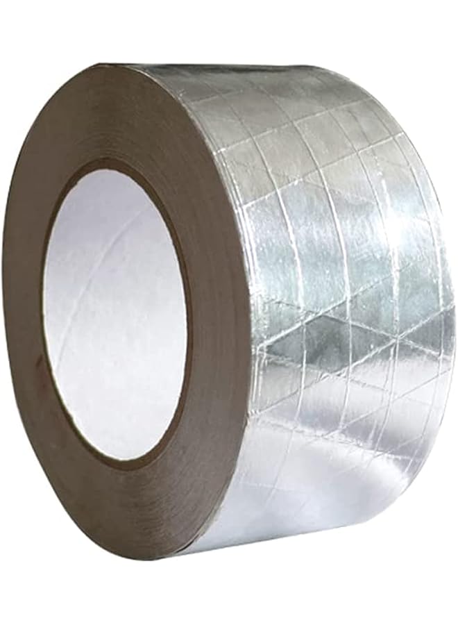 PROMASS promass Tape, 2" x 25 yards Aluminum Foil Scrim Kraft Insulation Jacketing Tape for Insulating, HVAC Repair, Sealing Ducts, Pipework, Window Sill Gap, Roof Leak, 1 Roll  - Image 1