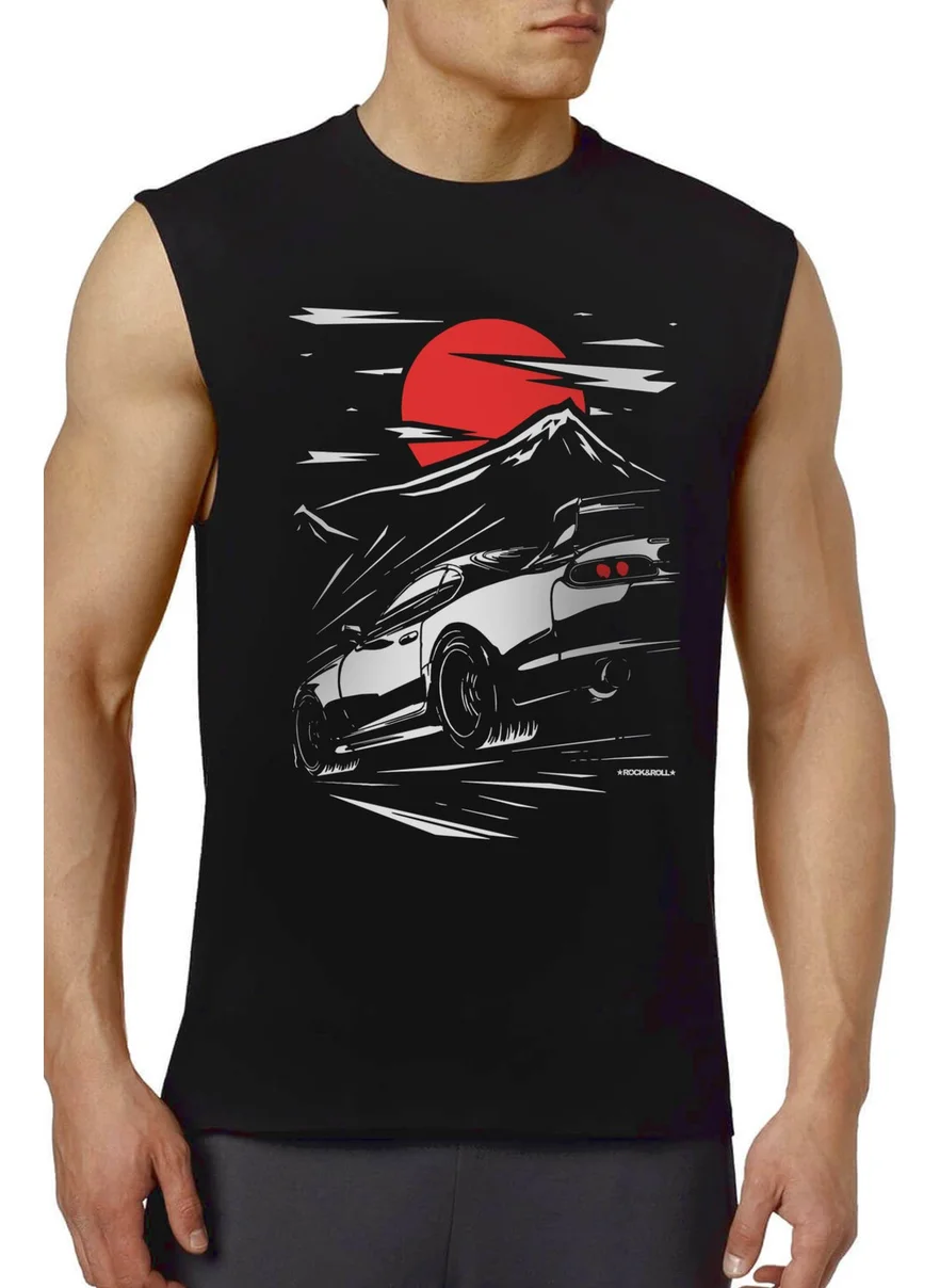 Rock&Roll Tokyo Drift Black Cutaway Sleeve | Sleeveless Men's T-Shirt | Athlete